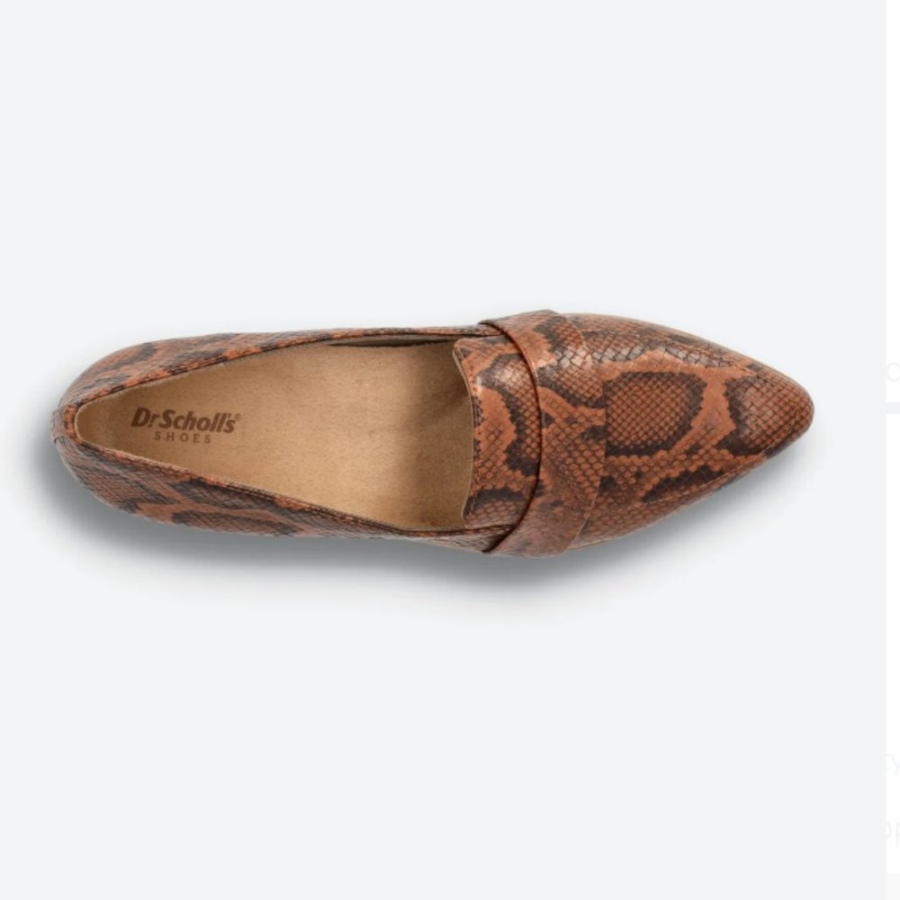 Dr. Scholl's Snakeskin Pattern Leather Loafer, Size 9, Never Worn